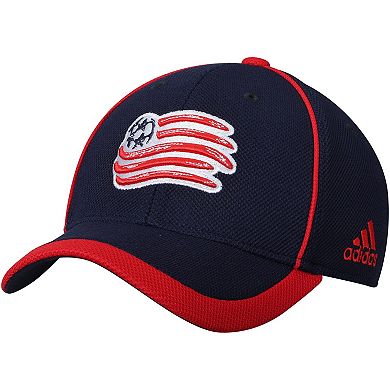 Youth adidas Navy New England Revolution Fan Piping Structured Adjustable Hat