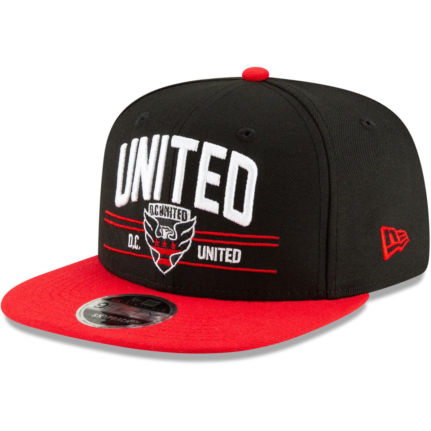 red and black dc hat