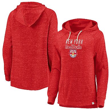 Women's Fanatics Branded Red New York Red Bulls Faded Script Pullover Hoodie