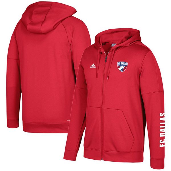 Men's adidas Red FC Dallas Two-Hit climawarm Full-Zip Hoodie
