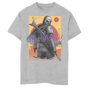 Boys 6-20 Star Wars The Mandalorian Striped Sunset Graphic Tee