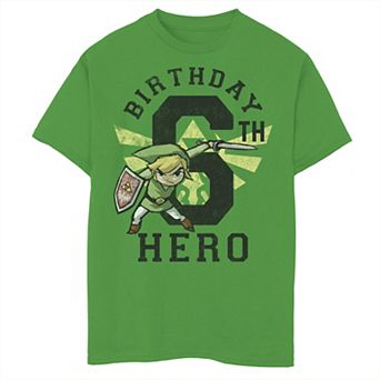 Boys 8-20 Nintendo Legend Of Zelda Link 6th Birthday Hero Triforce Logo Graphic Tee