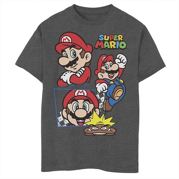 Boys 8-20 Super Mario Goomba And Mario Portrait Collage Graphic Tee