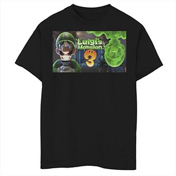 Boys 8-20 Luigi's Mansion 3 Luigi Banner Graphic Tee