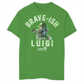 Boys 8-20 Luigi's Mansion 3 Brave-ish Luigi Portrait Graphic Tee
