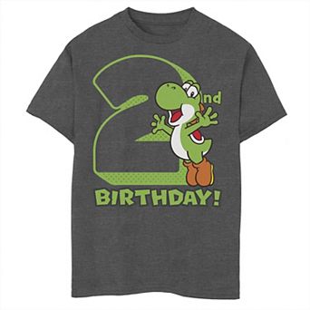 Boys 8-20 Nintendo Super Mario Yoshi 2nd Birthday Action Portrait Graphic Tee