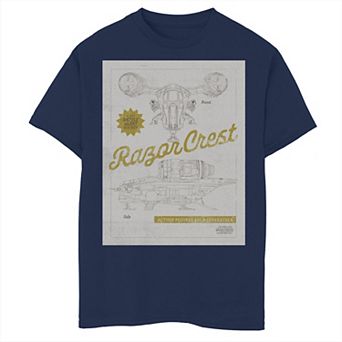 Boys 8-20 Star Wars The Mandalorian Razor Crest Action Figure Graphic Tee