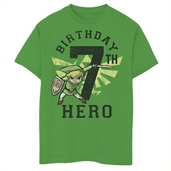 Boys 8-20 Nintendo Legend Of Zelda Link 7th Birthday Hero Triforce Logo Graphic Tee