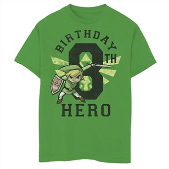 Boys 8-20 Nintendo Legend Of Zelda Link 8th Birthday Hero Triforce Logo Graphic Tee
