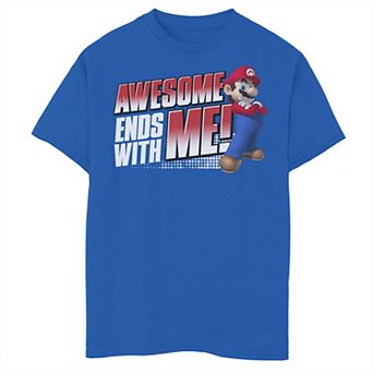 Boys 6-20 Super Mario Awesome Ends With Me Graphic Tee