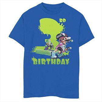 Boys 8-20 Nintendo Splatoon Inkling 3rd Birthday Green Splatter Portrait Graphic Tee