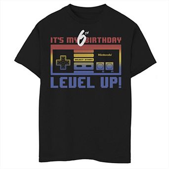 Boys 8-20 Nintendo It's My 6th Birthday Level Up! SNES Controller Graphic Tee