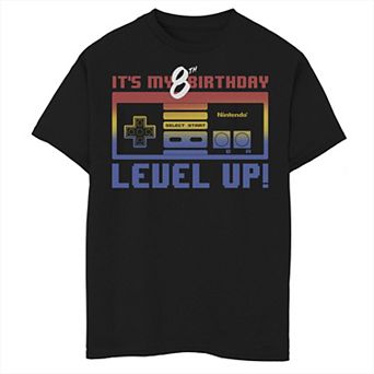 Boys 8-20 Nintendo It's My 8th Birthday Level Up! SNES Controller Graphic Tee
