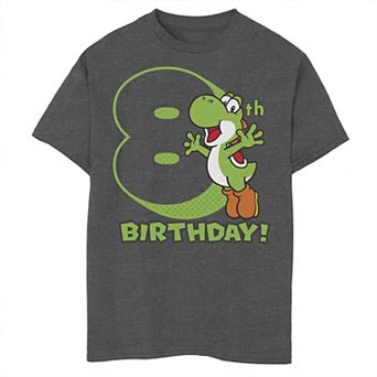 Boys 8-20 Nintendo Super Mario Yoshi 8th Birthday Action Portrait Graphic Tee