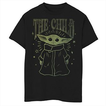Boys 6-20 Star Wars The Mandalorian The Child aka Baby Yoda Stars Outline Portrait Graphic Tee