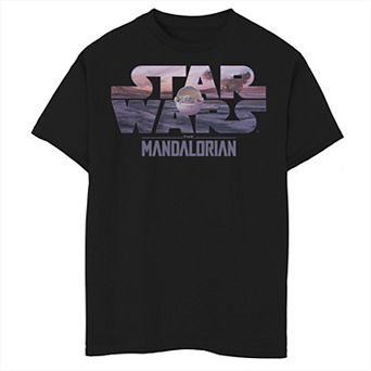 Boys 8-20 Star Wars The Mandalorian The Child aka Baby Yoda Logo Fill Graphic Tee