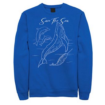 Juniors' Earth Day Save The Sea Outlines Fleece