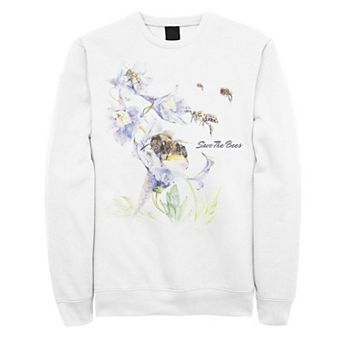Juniors' Earth Day Save The Bees Floral Graphic Sweatshirt