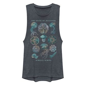 Juniors' The Study Of Jellyfish Muscle Tank Top