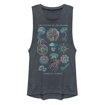 Juniors' The Study Of Jellyfish Muscle Tank Top