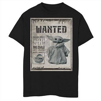 Boys 6-20 Star Wars The Mandalorian The Child aka Baby Yoda Wanted Poster Graphic Tee