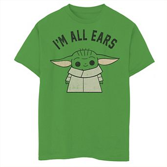 Boys 8-20 Star Wars The Mandalorian The Child aka Baby Yoda I'm All Ears Outline Graphic Tee
