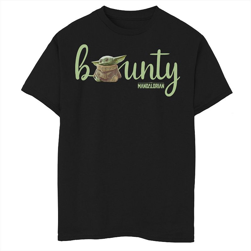Boys 6-20 Star Wars The Mandalorian The Child aka Baby Yoda Bounty Text Graphic Tee, Boy's,