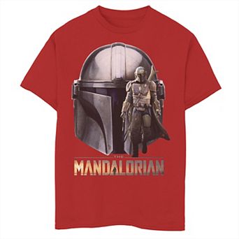 Boys 8-20 Star Wars The Mandalorian Helmet Portrait Mashup Graphic Tee