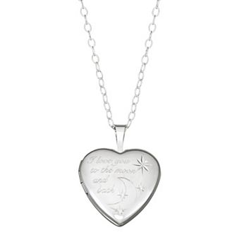 Charming Girl Kids' Sterling Silver "Love You to the Moon" Locket Necklace