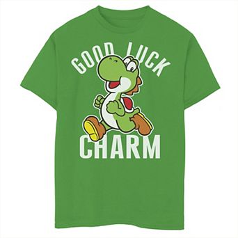 Boys 8-20 Super Mario Yoshi Good Luck Charm Action Pose Graphic Tee