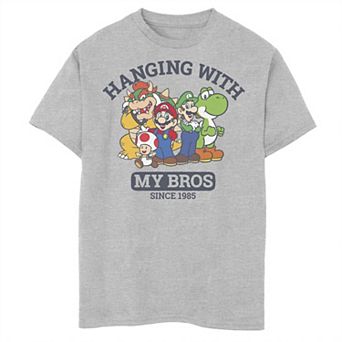 Boys 6-20 Nintendo Super Mario Hanging With My Bros Since 1985 Group Shot Graphic Tee