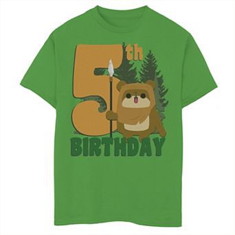 Boys 8-20 Star Wars Ewok On Endor 5th Birthday Graphic Tee