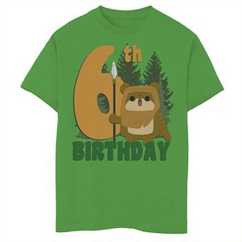 Boys 8-20 Star Wars Ewok On Endor 6th Birthday Graphic Tee