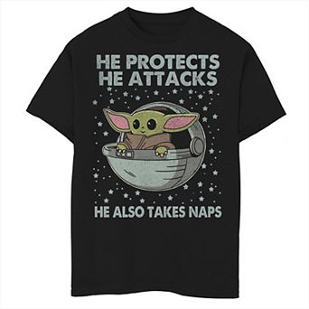 Boys 6-20 Star Wars The Mandalorian The Child He Also Takes Naps Graphic Tee