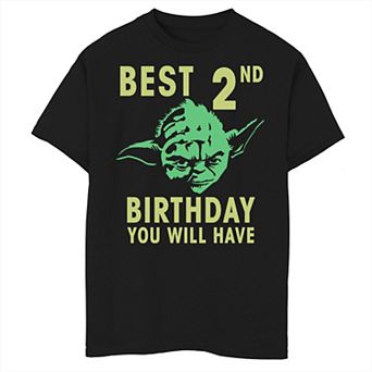 Boys 8-20 Star Wars Yoda Best 2nd Birthday You Will Have Stencil Graphic Tee
