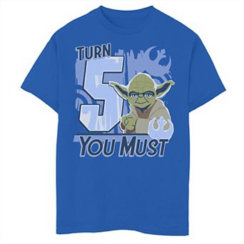 Boys 8-20 Star Wars Yoda Turn 5 You Must Rebel Logo Portrait Graphic Tee