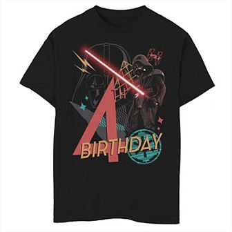 Boys 8-20 Star Wars Darth Vader 4th Birthday Abstract Background Graphic Tee
