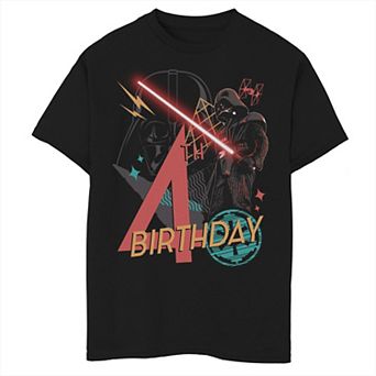 Boys 8-20 Star Wars Darth Vader 4th Birthday Abstract Background Graphic Tee
