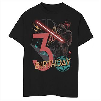 Boys 8-20 Star Wars Darth Vader 3rd Birthday Abstract Background Graphic Tee