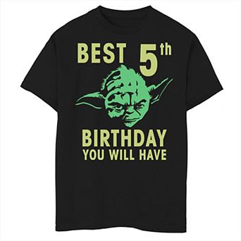 Boys 8-20 Star Wars Yoda Best 5th Birthday You Will Have Stencil Graphic Tee