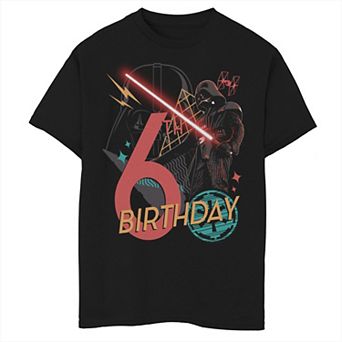 Boys 8-20 Star Wars Darth Vader 6th Birthday Abstract Background Graphic Tee