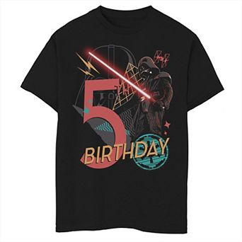 Boys 8-20 Star Wars Darth Vader 5th Birthday Abstract Background Graphic Tee