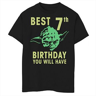 Boys 8-20 Star Wars Yoda Best 7th Birthday You Will Have Stencil Graphic Tee