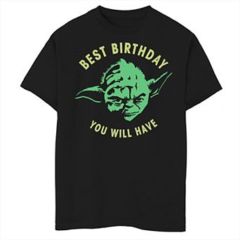 Boys 8-20 Star Wars Yoda Best Birthday You Will Have Stencil Graphic Tee