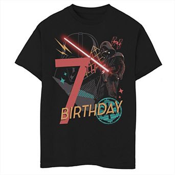 Boys 8-20 Star Wars Darth Vader 7th Birthday Abstract Background Graphic Tee