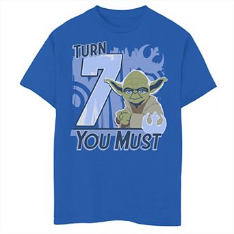 Boys 8-20 Star Wars Yoda Turn 7 You Must Rebel Logo Portrait Graphic Tee