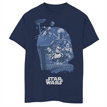 Boys 8-20 Star Wars Boba Fett Character Helmet Fill Graphic Tee