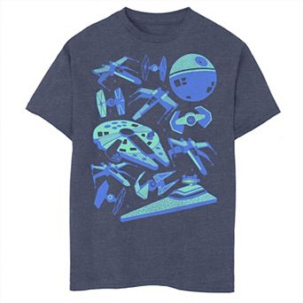 Boys 6-20 Star Wars Vintage Art Blue Ships Graphic Tee