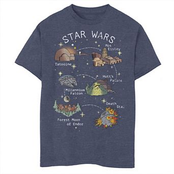 Boys 6-20 Star Wars Vibrant Pop Art Map Graphic Tee