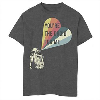 Boys 6-20 Star Wars R2-D2 Droid For Me Striped Heart Graphic Tee